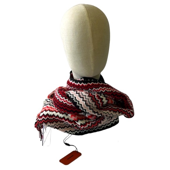 Missoni Multicolor Zig-Zag Fringed Long Wool Scarf - Picture 3 of 16